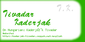 tivadar kaderjak business card